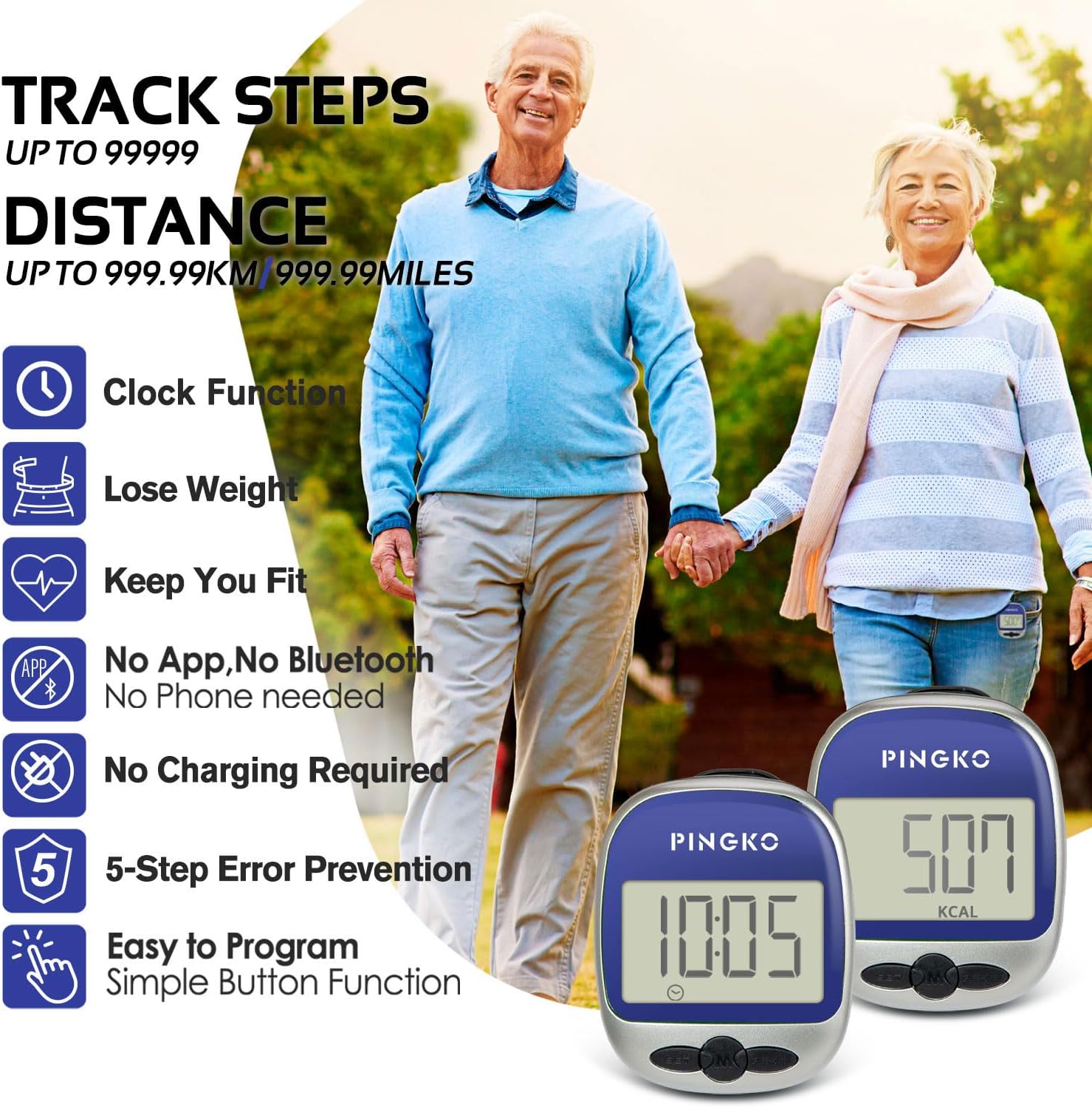 PINGKO Outdoor Multi-Function Portable Sport Pedometer Step/Distance/Calories/Counter - Image 3