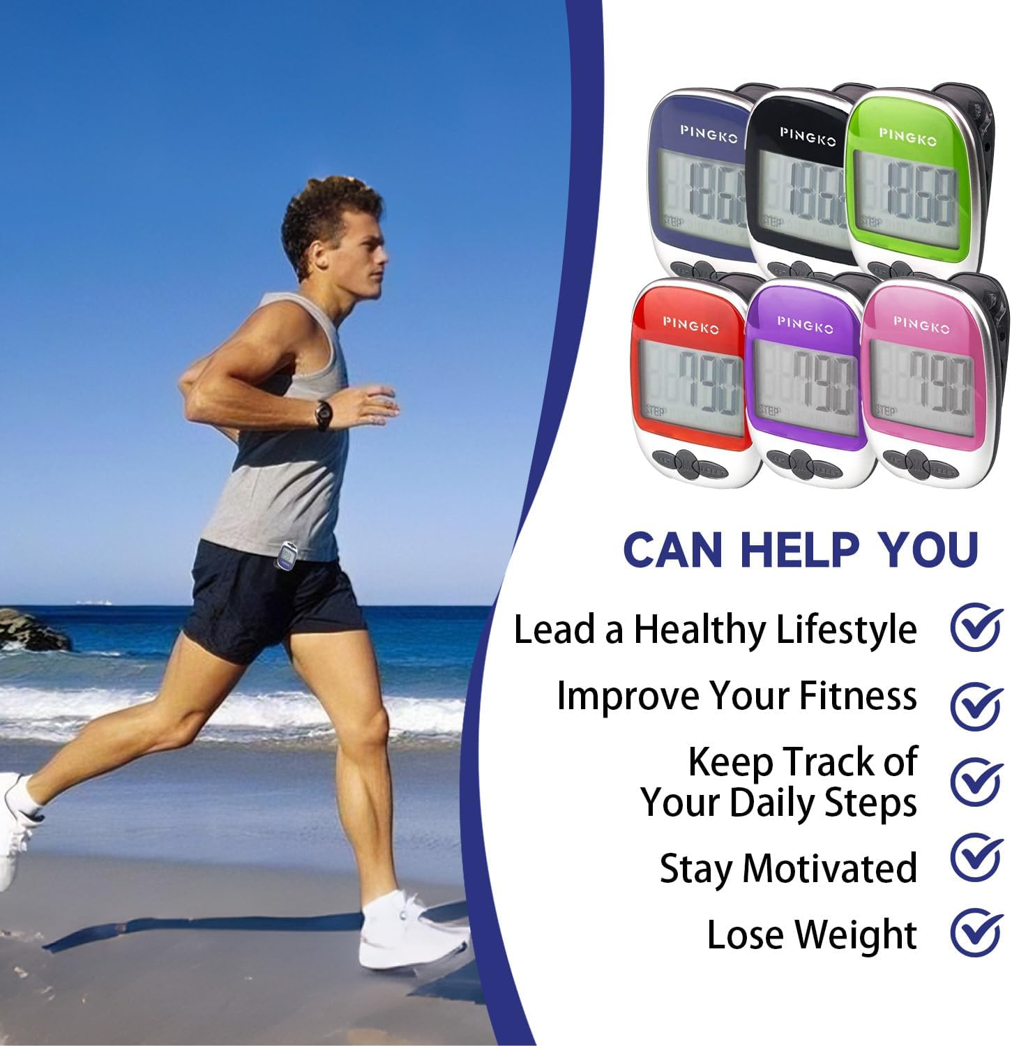 PINGKO Outdoor Multi-Function Portable Sport Pedometer Step/Distance/Calories/Counter - Image 7